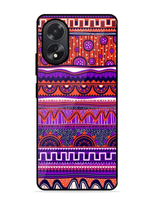 Ethnic Seamless Pattern Glossy Metal TPU Phone Cover for Oppo A38