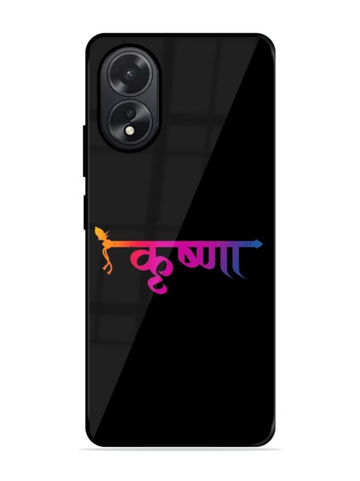 Krishna Typo Glossy Metal Phone Cover for Oppo A38 Zapvi