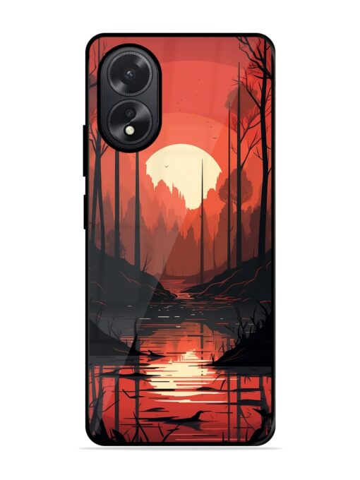 Natural Landscape Glossy Metal Phone Cover for Oppo A38 Zapvi