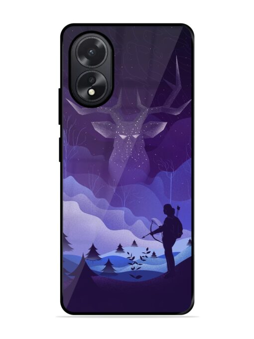 Deer Forest River Glossy Metal Phone Cover for Oppo A38