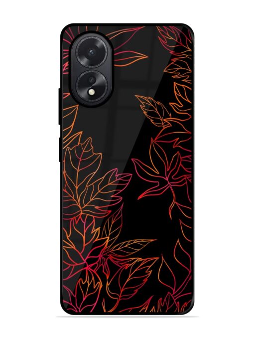 Red Floral Pattern Glossy Metal Phone Cover for Oppo A38 Zapvi