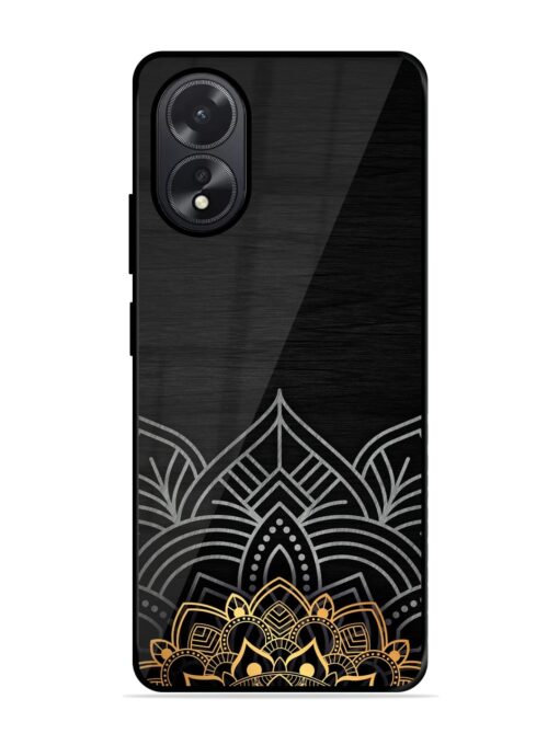 Decorative Golden Pattern Glossy Metal Phone Cover for Oppo A38 Zapvi