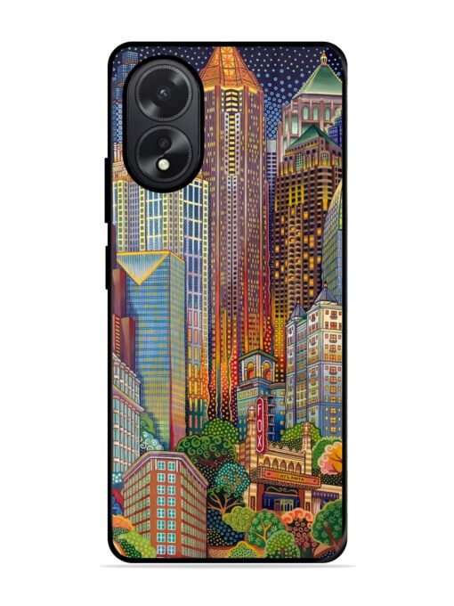 Cityscapes Art Glossy Metal Phone Cover for Oppo A38