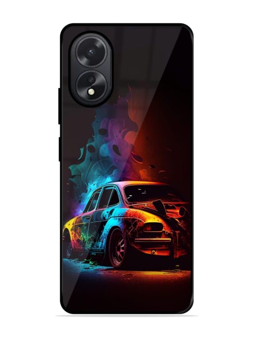 High Classic Car Art Glossy Metal Phone Cover for Oppo A38 Zapvi