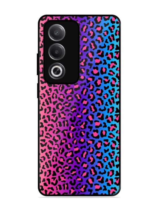 Colorful Leopard Seamless Glossy Metal Phone Cover for Oppo A3 Pro (5G)