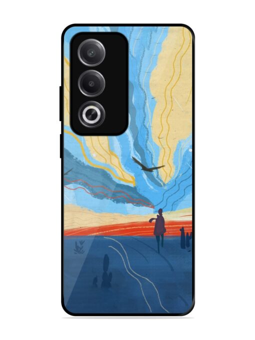 Minimal Abstract Landscape Glossy Metal Phone Cover for Oppo A3 Pro (5G) Zapvi