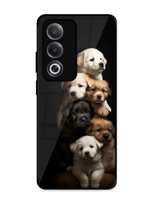 Cute Baby Dogs Glossy Metal Phone Cover for Oppo A3 Pro (5G)