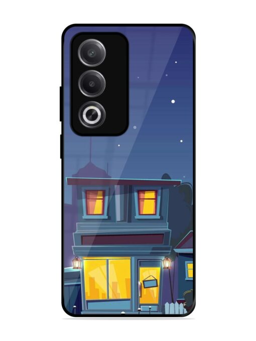 Vector Night House Glossy Metal Phone Cover for Oppo A3 Pro (5G) Zapvi