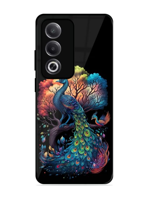 Peacock Tree Art Glossy Metal Phone Cover for Oppo A3 Pro (5G)