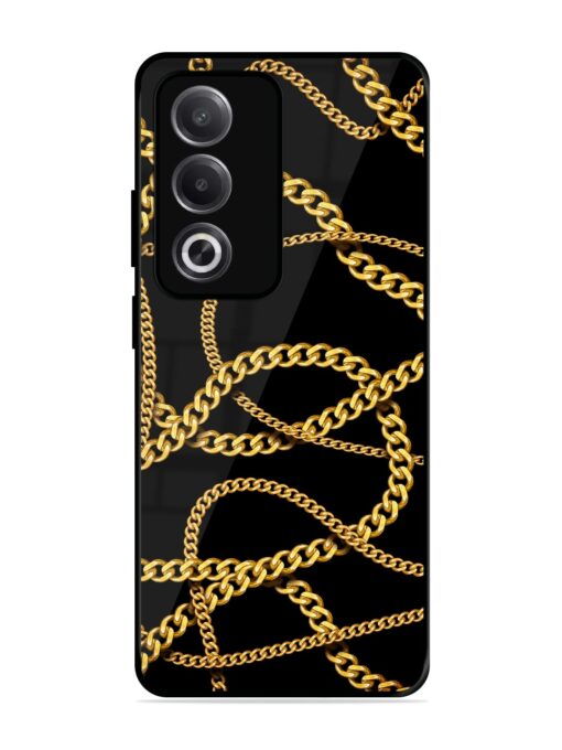 Decorative Golde Chain Glossy Metal Phone Cover for Oppo A3 Pro (5G) Zapvi