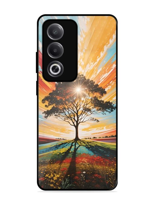 Abstract Tree Colorful Art Glossy Metal Phone Cover for Oppo A3 Pro (5G) Zapvi