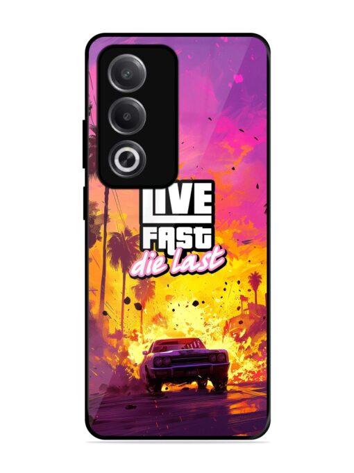 Live Fast Glossy Metal Phone Cover for Oppo A3 Pro (5G) Zapvi