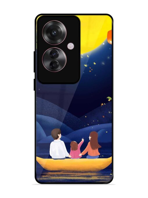 Happy Family And Beautiful View Glossy Metal Phone Cover for Oppo F25 Pro (5G) Zapvi