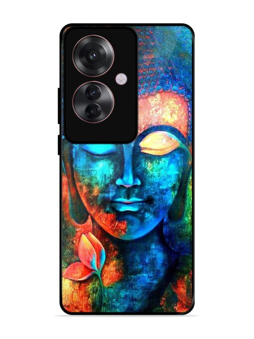 Buddha Painting Glossy Metal Phone Cover for Oppo F25 Pro (5G)