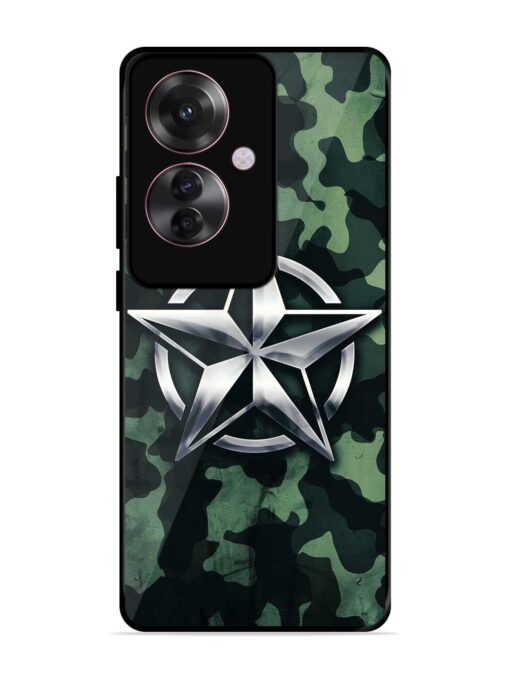 Indian Army Star Design Glossy Metal Phone Cover for Oppo F25 Pro (5G) Zapvi