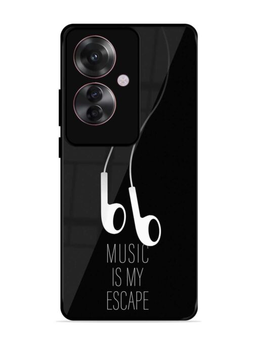 Music Is My Escape Glossy Metal Phone Cover for Oppo F25 Pro (5G)