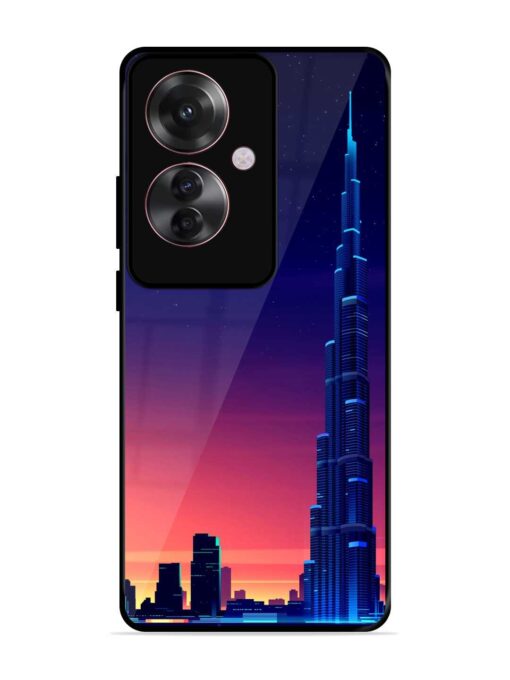 Burj Khalifa Abstract Glossy Metal Phone Cover for Oppo F25 Pro (5G)