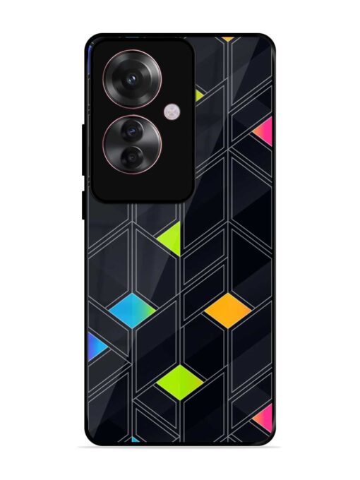 Abstract Mosaic Seamless Glossy Metal Phone Cover for Oppo F25 Pro (5G)