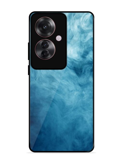 Blue Smoke Art Glossy Metal Phone Cover for Oppo F25 Pro (5G)