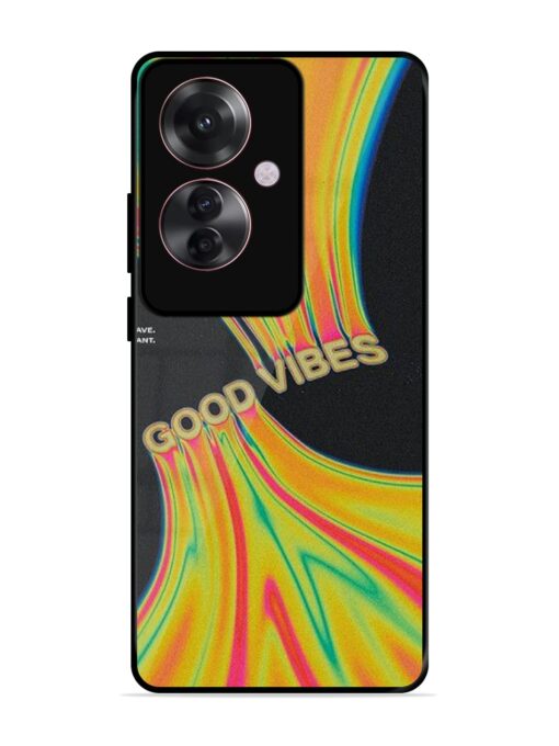 Good Vibes Glossy Metal Phone Cover for Oppo F25 Pro (5G) Zapvi