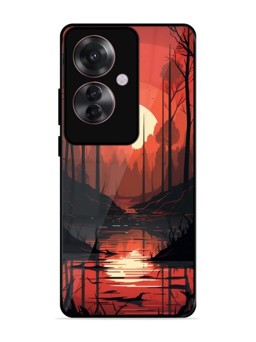 Natural Landscape Glossy Metal Phone Cover for Oppo F25 Pro (5G)