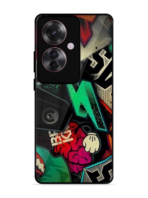 Graffiti Art Glossy Metal Phone Cover for Oppo F25 Pro (5G)