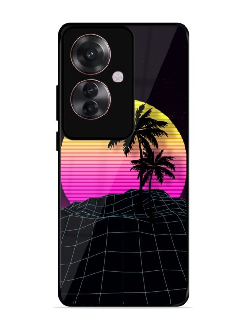 Coconut Vector Glossy Metal Phone Cover for Oppo F25 Pro (5G)