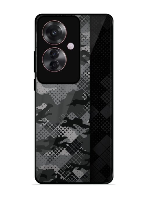 Dark Camouflage Glossy Metal Phone Cover for Oppo F25 Pro (5G) Zapvi