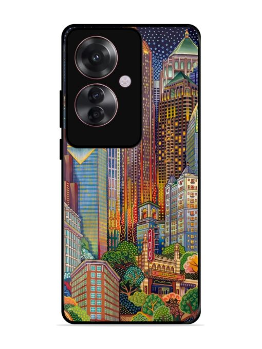 Cityscapes Art Glossy Metal Phone Cover for Oppo F25 Pro (5G) Zapvi