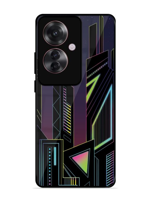 Neon Dreamscape Glossy Metal Phone Cover for Oppo F25 Pro (5G)