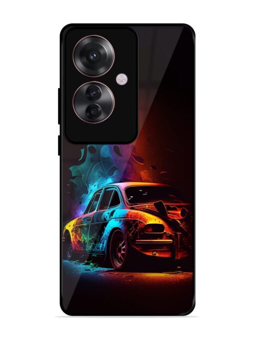 High Classic Car Art Glossy Metal Phone Cover for Oppo F25 Pro (5G) Zapvi