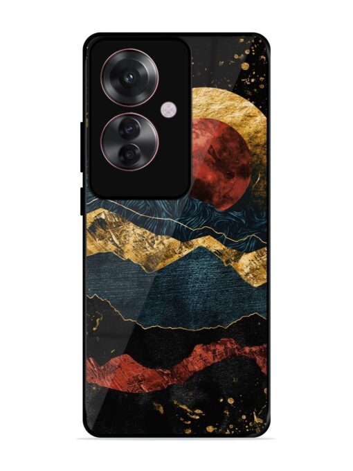 Gold Painting View Glossy Metal Phone Cover for Oppo F25 Pro (5G)