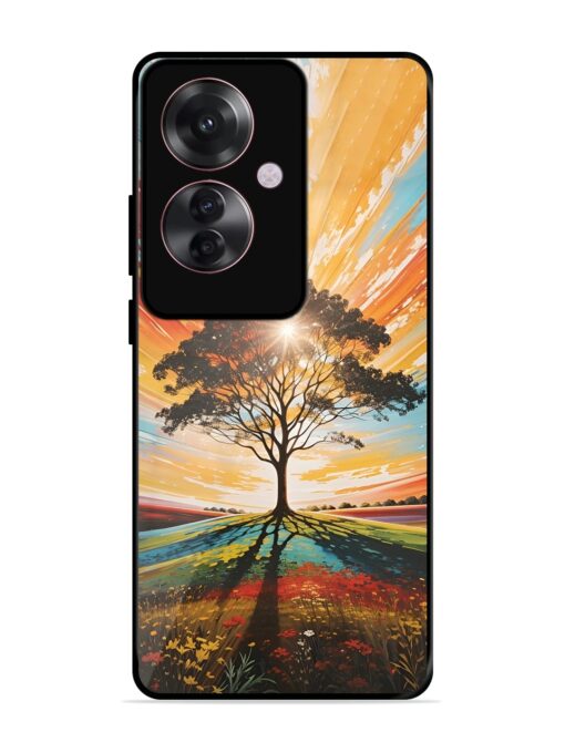 Abstract Tree Colorful Art Glossy Metal Phone Cover for Oppo F25 Pro (5G) Zapvi