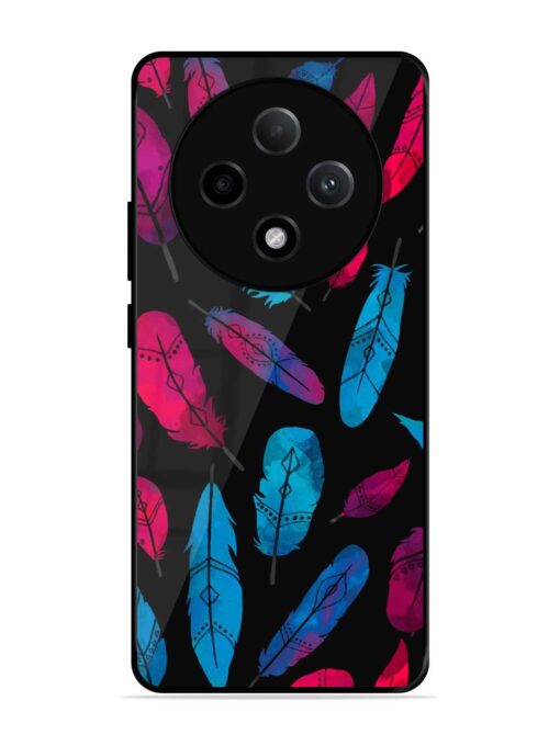 Feather Art Glossy Metal Phone Cover for Oppo F27 Pro Plus (5G) Zapvi