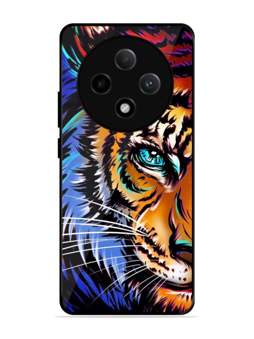 Colorful Lion Art Glossy Metal Phone Cover for Oppo F27 Pro Plus (5G) Zapvi