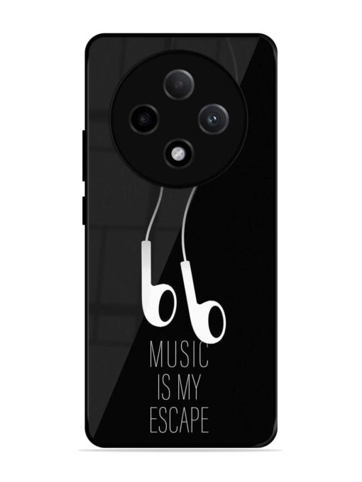 Music Is My Escape Glossy Metal Phone Cover for Oppo F27 Pro Plus (5G) Zapvi