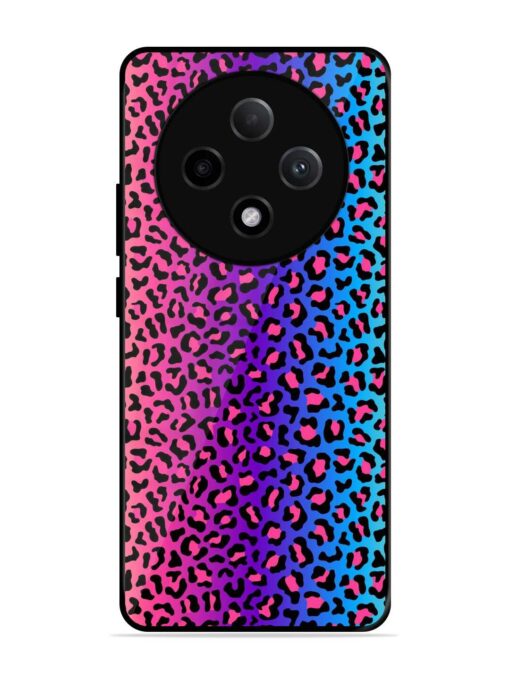 Colorful Leopard Seamless Glossy Metal Phone Cover for Oppo F27 Pro Plus (5G) Zapvi