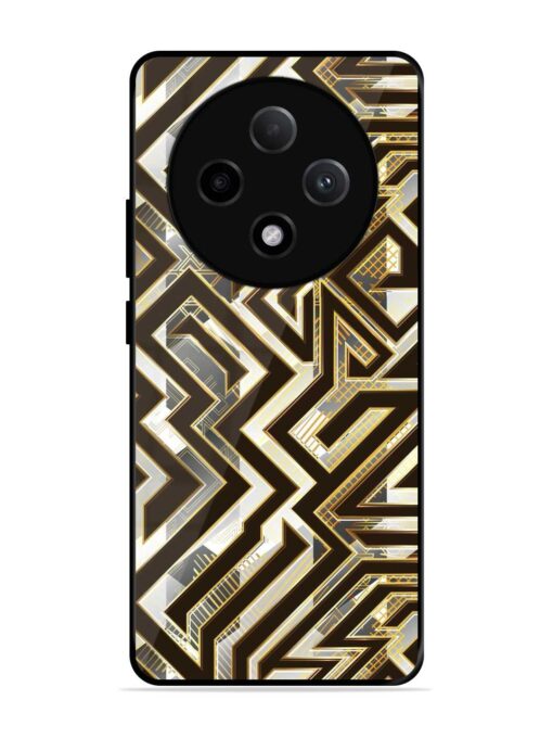 Technology Geometric Seamless Glossy Metal Phone Cover for Oppo F27 Pro Plus (5G) Zapvi