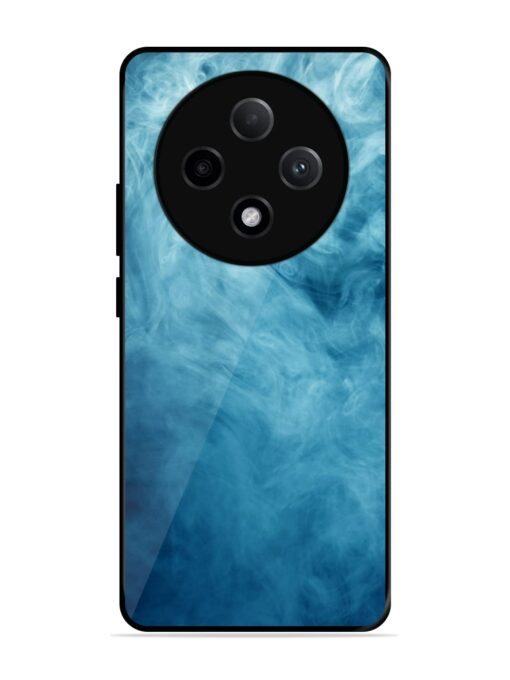 Blue Smoke Art Glossy Metal Phone Cover for Oppo F27 Pro Plus (5G)