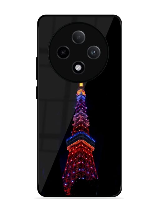 Eiffel Tower Night View Glossy Metal Phone Cover for Oppo F27 Pro Plus (5G) Zapvi