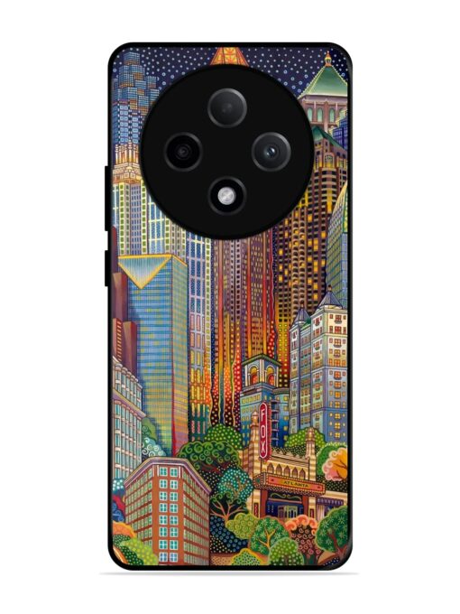 Cityscapes Art Glossy Metal Phone Cover for Oppo F27 Pro Plus (5G)