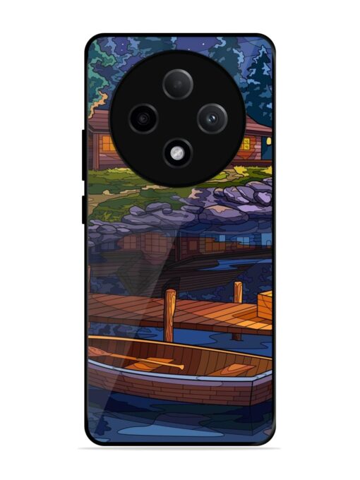 Village Night Scene Glossy Metal Phone Cover for Oppo F27 Pro Plus (5G) Zapvi