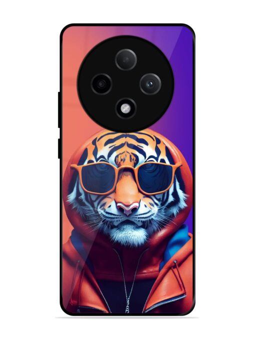 Tiger Animation Glossy Metal Phone Cover for Oppo F27 Pro Plus (5G) Zapvi