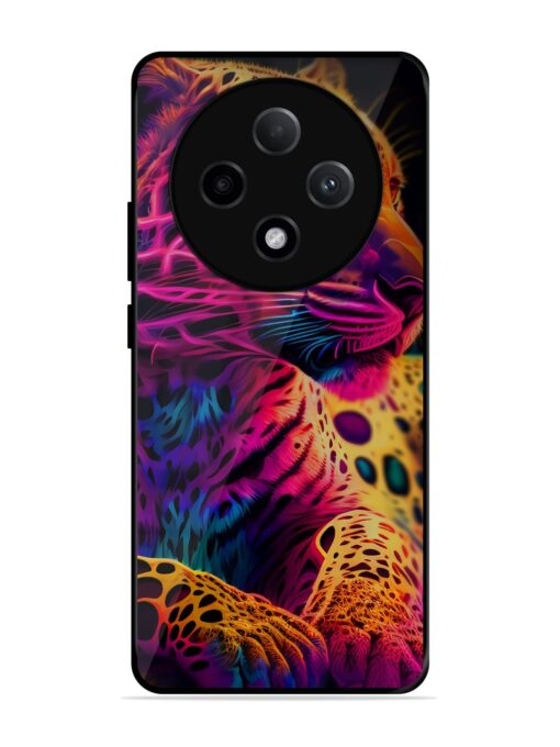 Leopard Art Glossy Metal Phone Cover for Oppo F27 Pro Plus (5G) Zapvi