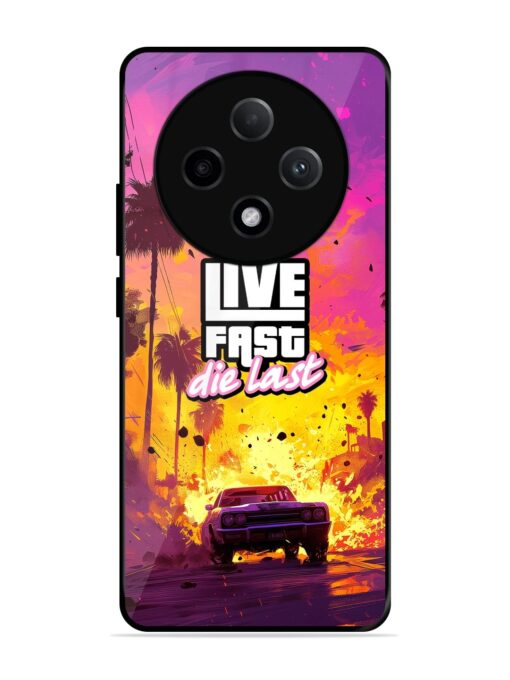 Live Fast Glossy Metal Phone Cover for Oppo F27 Pro Plus (5G) Zapvi