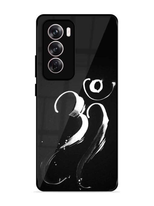 Om Logo Glossy Metal Phone Cover for Oppo Reno 12 (5G)