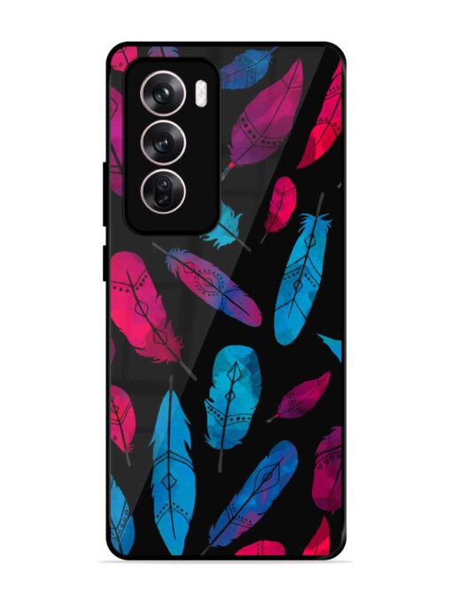 Feather Art Glossy Metal Phone Cover for Oppo Reno 12 (5G)