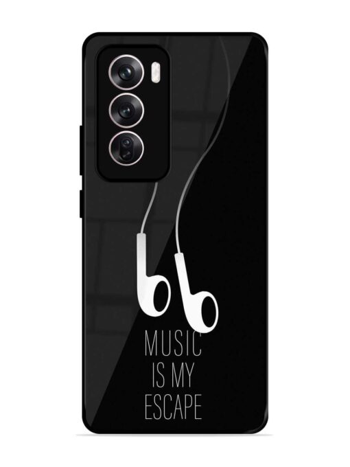 Music Is My Escape Glossy Metal Phone Cover for Oppo Reno 12 (5G)