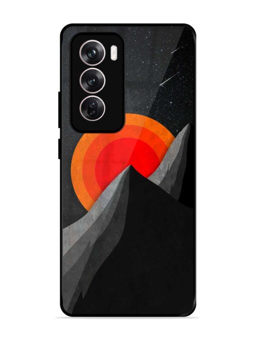 Black Mountain Glossy Metal Phone Cover for Oppo Reno 12 (5G)