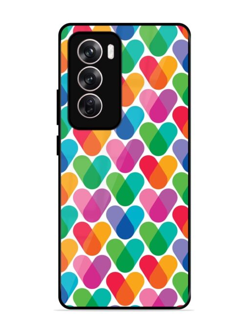 Overlapping Colors Colorful Glossy Metal TPU Phone Cover for Oppo Reno 12 (5G)